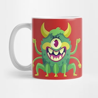 Green Monster Illustration Mug